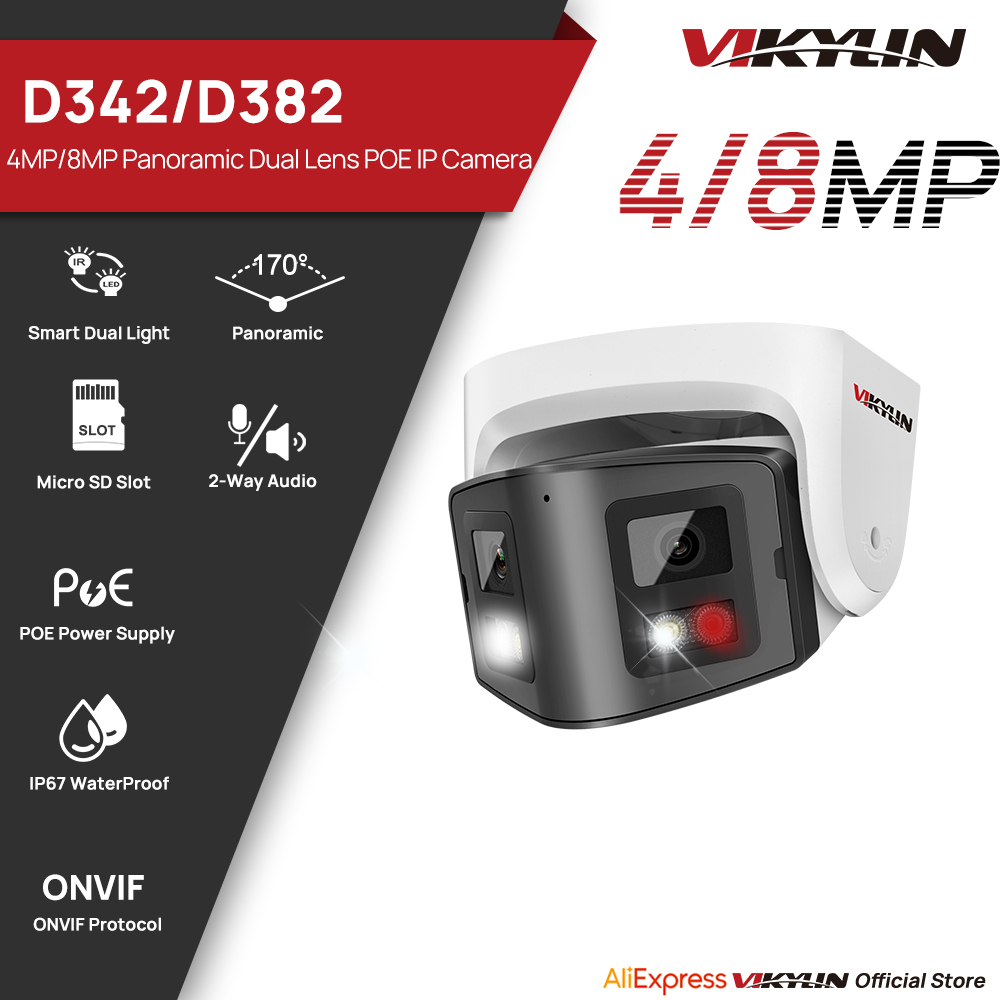 Home Security System Hikvision - Vikylin Panoramic 4/8MP Dual Lens Smart