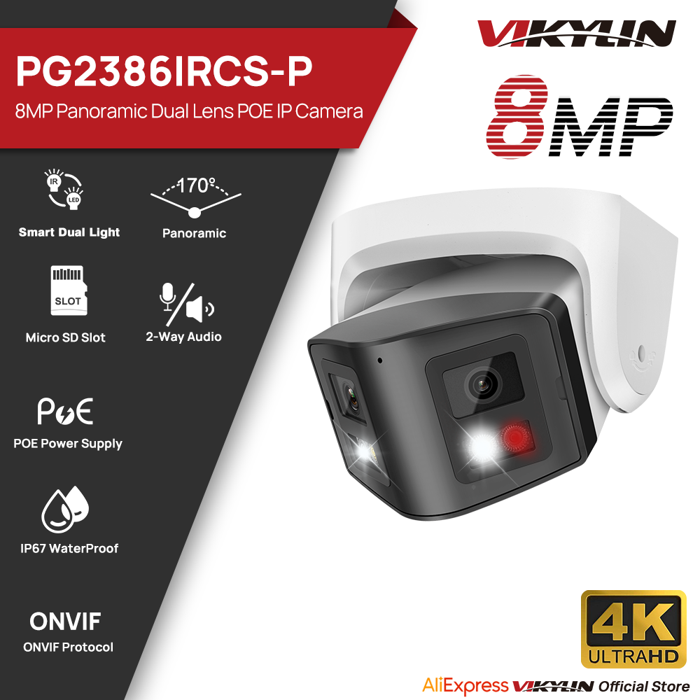 Home Security System Hikvision - Vikylin 8MP Panoramic Smart Dual Light