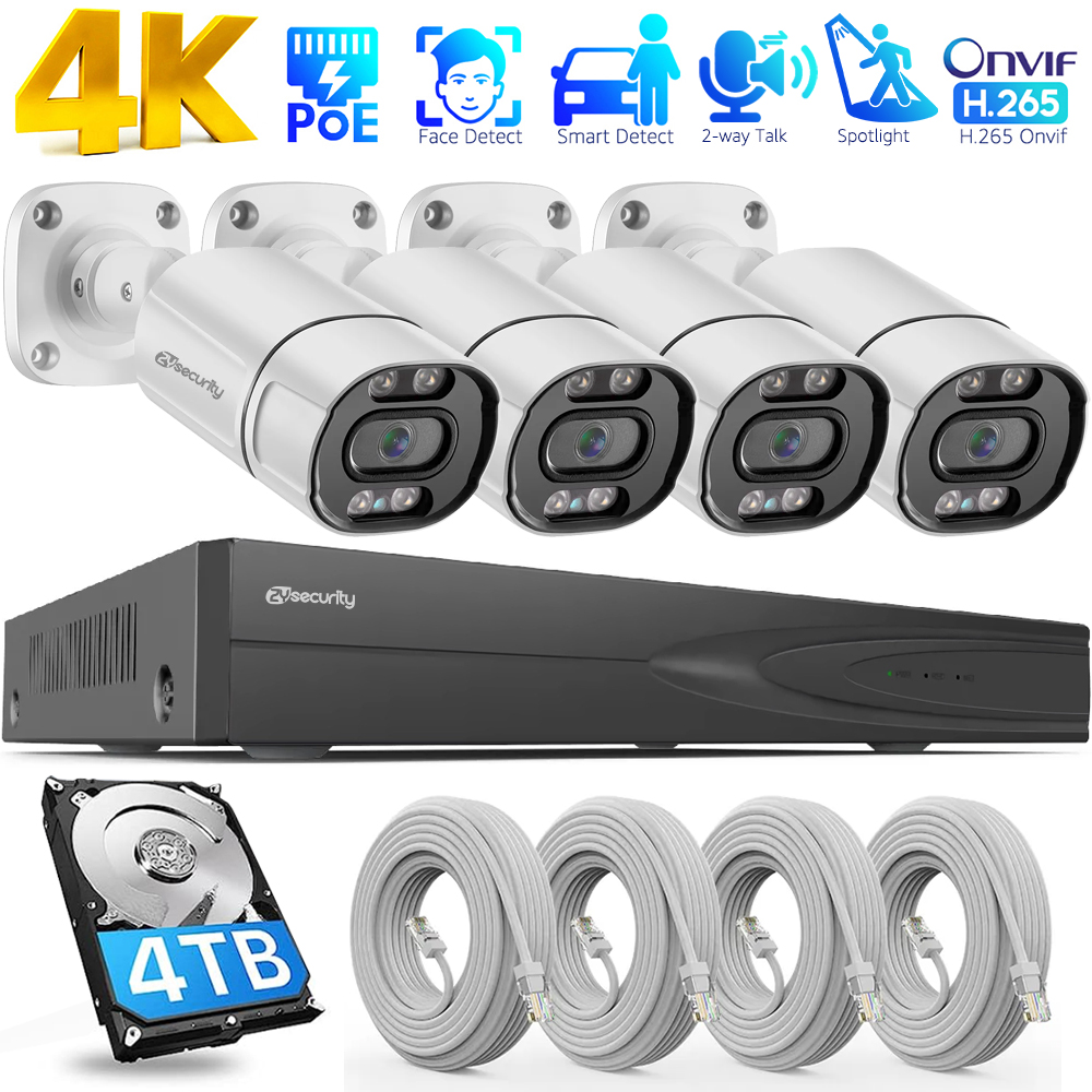 Home Security And Camera System - 4K PoE Security Camera System 4CH