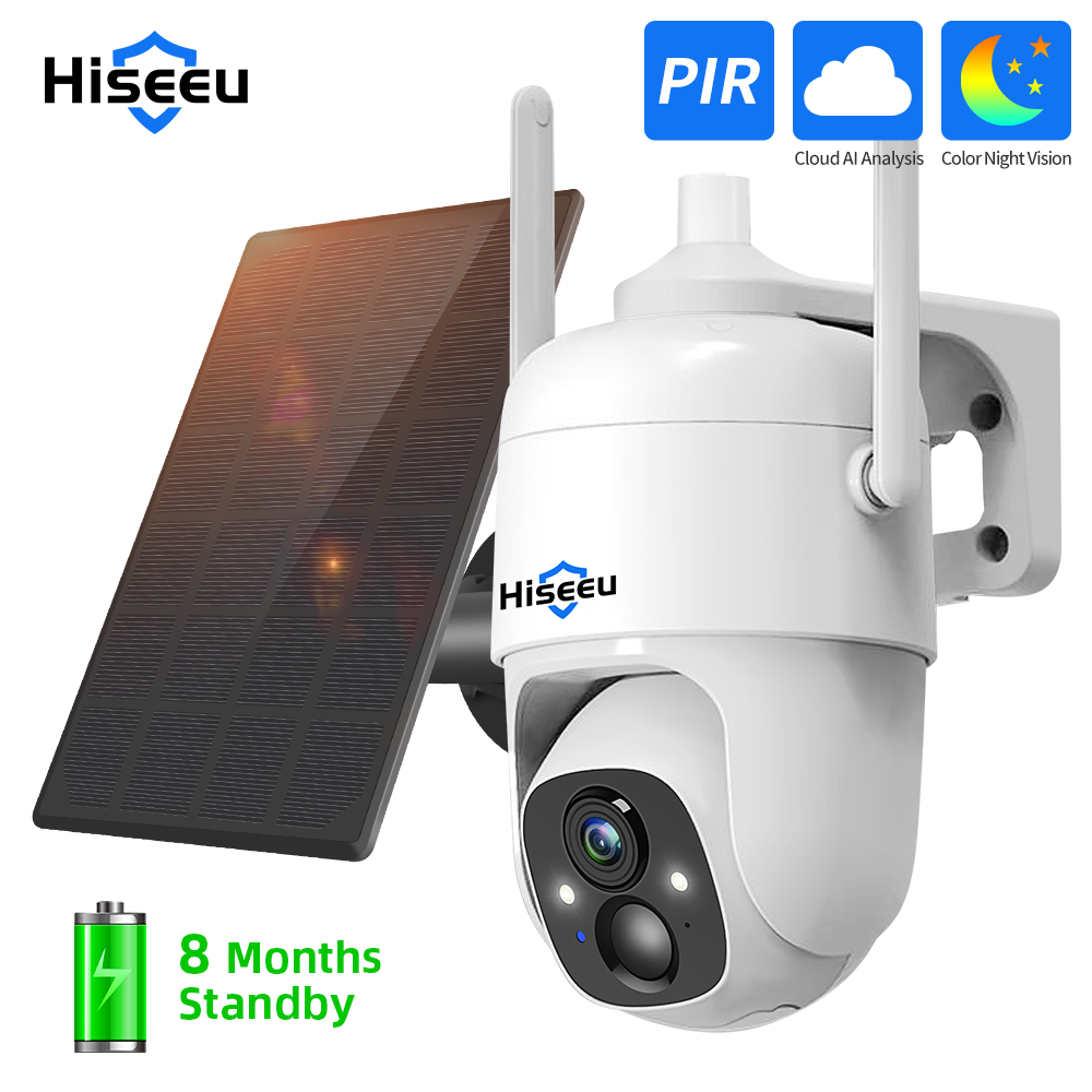 Camera Solar Wireless - Hiseeu 3MP Cloud AI WiFi Video