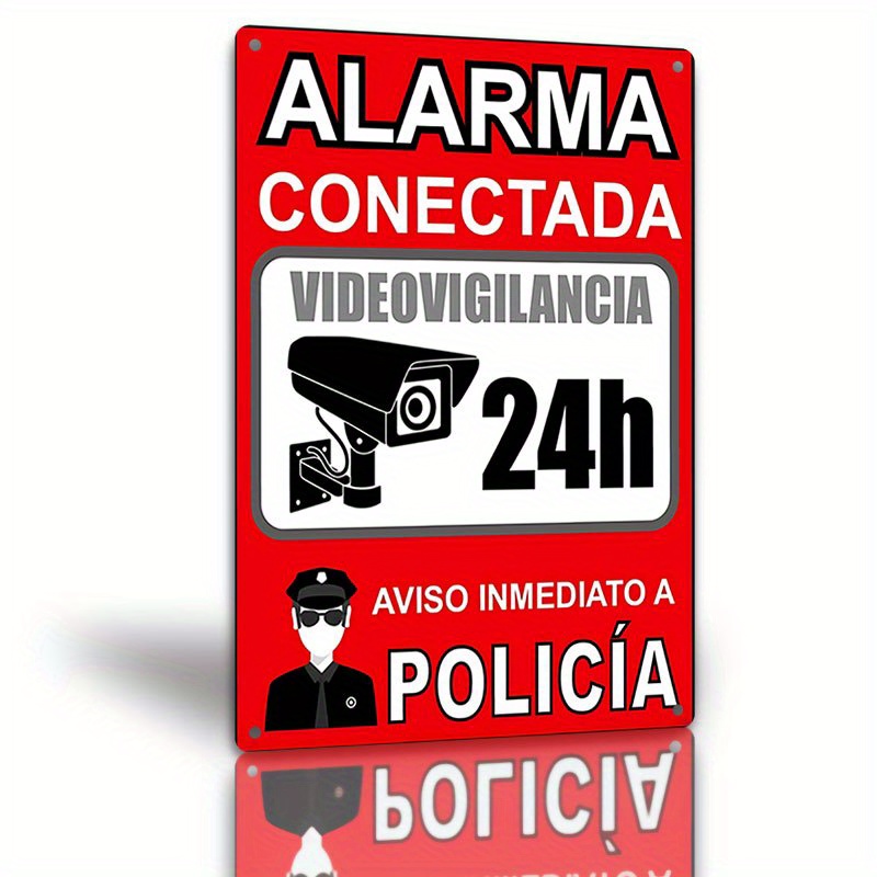 Home Security Logo - Metal Security Sign - Spanish Alarm