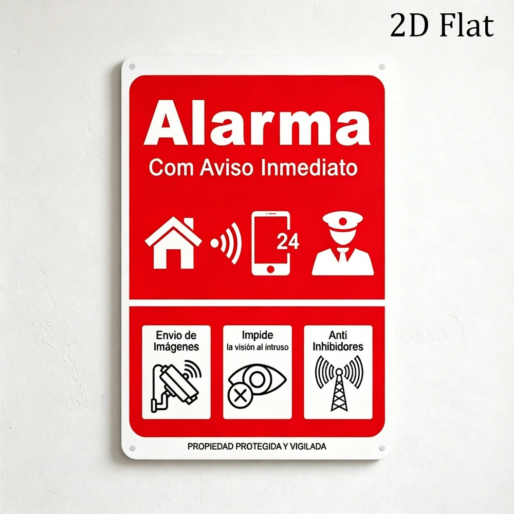 Spanish Alarm System Metal Tin - Home Security Logo recension och pris