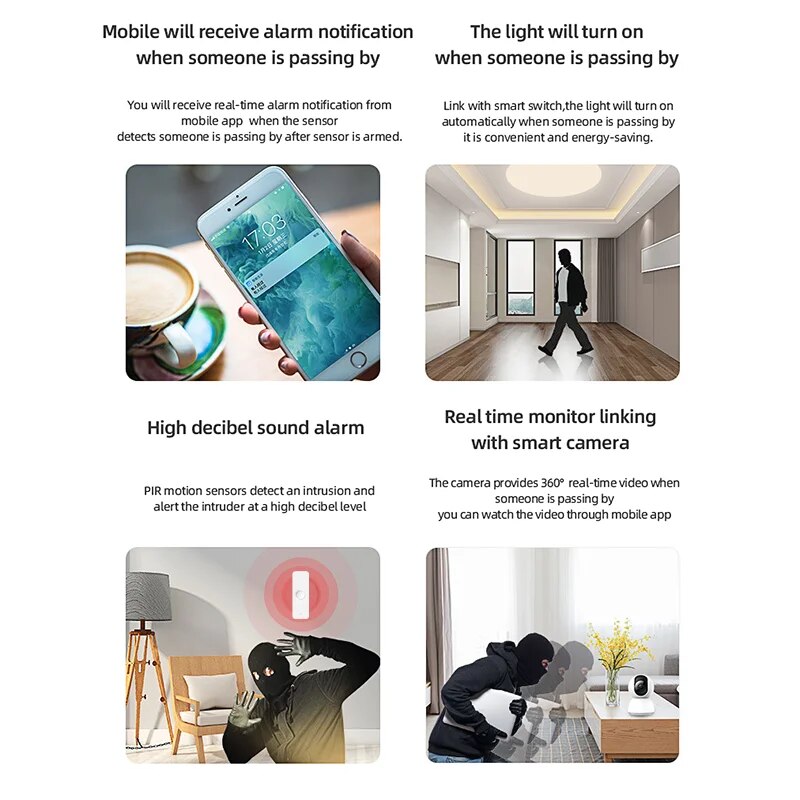 Tuya WiFi Zigbee PIR Motion Se - Home Security Technology recension och pris