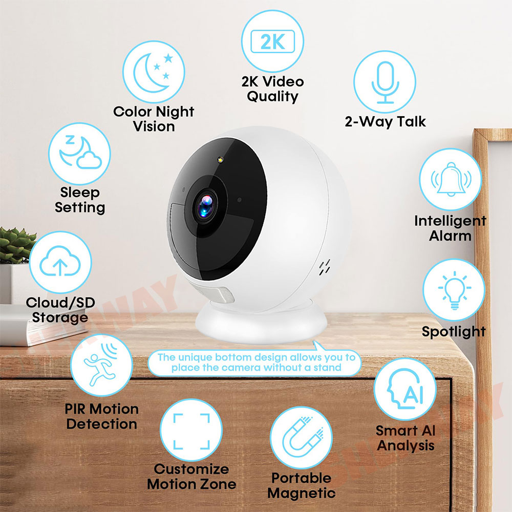 5MP 2K Magnetic Battery Securi - Home Security Ai recension och pris