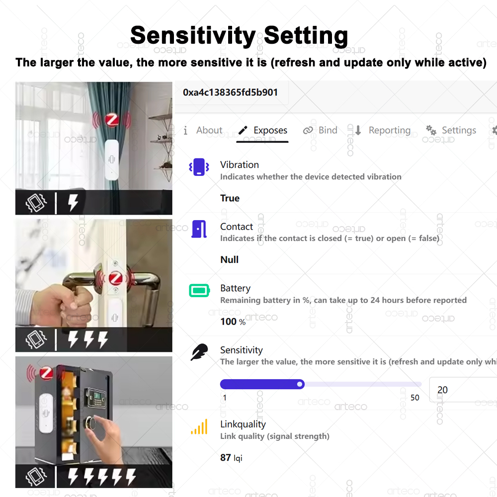 Smart ZigBee 3.0 Vibration Sen - Home Security Guard recension och pris