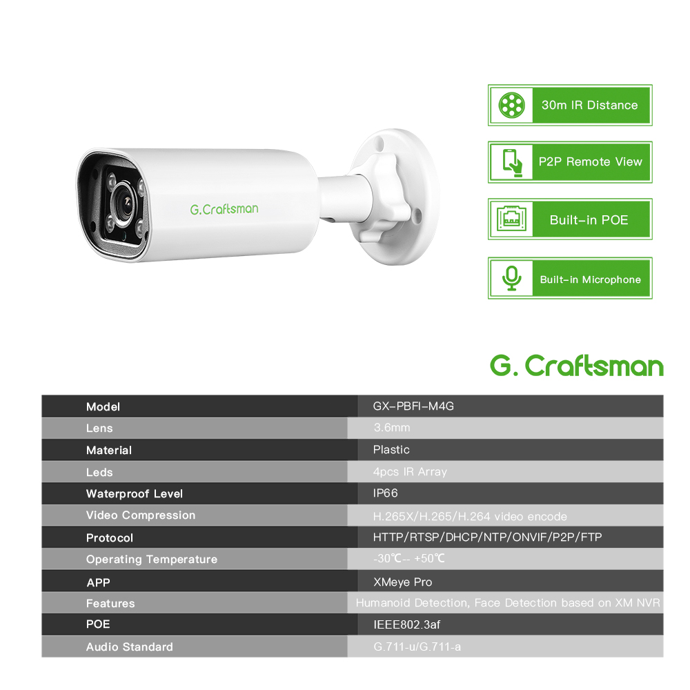 C GC PB 4MP POE IP Camera,Buil - Home Security Camera Installation recension och pris