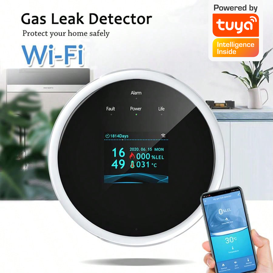 2.4G WiFi Gas Alarm Sensor Com - Home Security Technology recension och pris