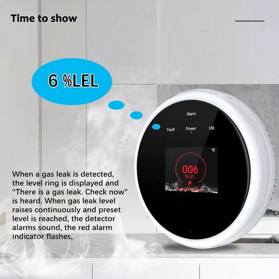 2.4G WiFi Gas Alarm Sensor Com - Home Security Technology recension och pris