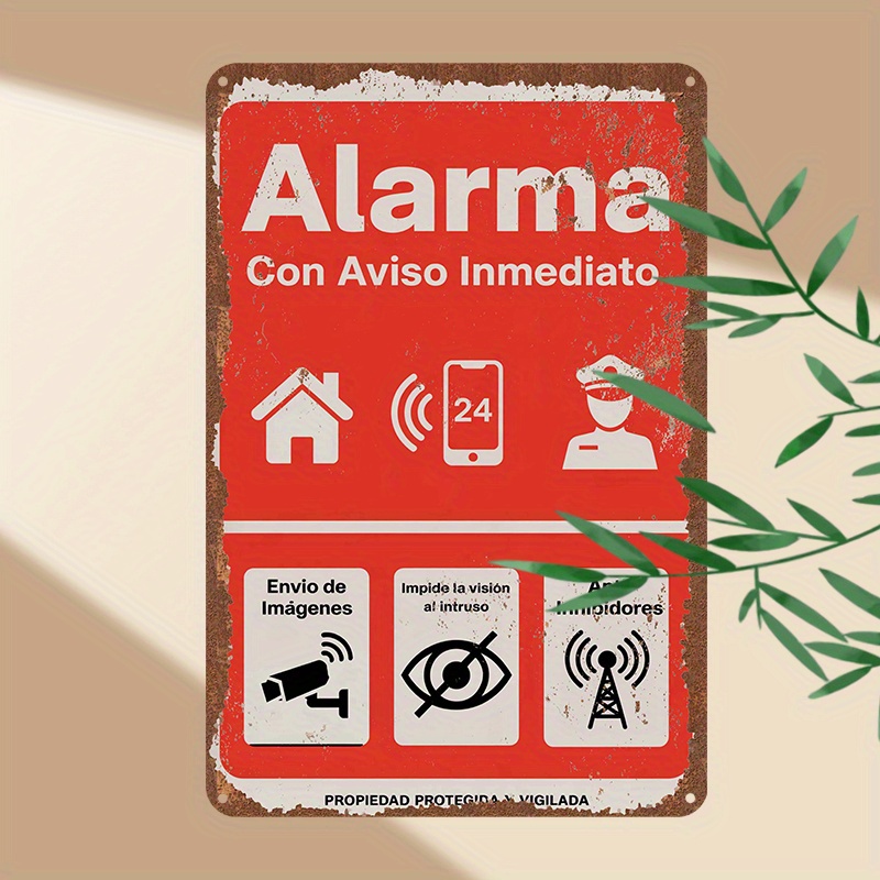 Vintage Metal Tin Sign - 24-Ho - Home Security Logo recension och pris