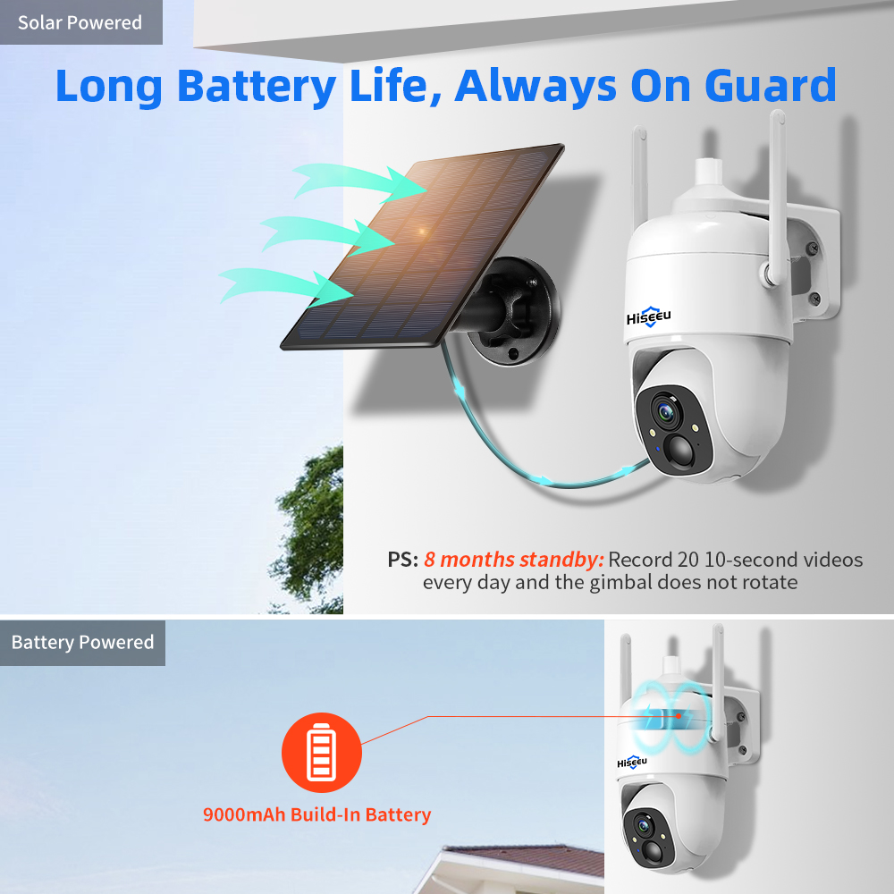 Hiseeu 3MP Cloud AI WiFi Video - Camera Solar Wireless recension och pris